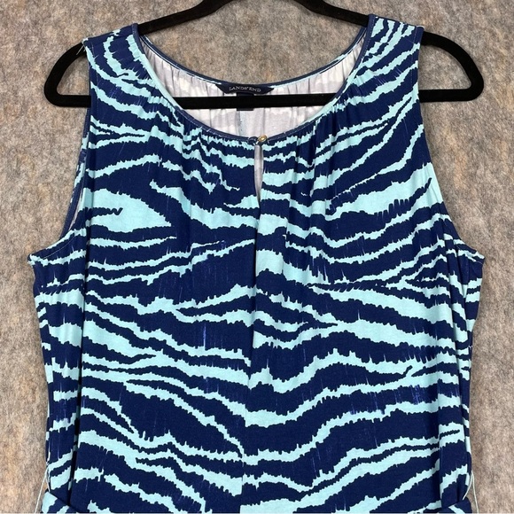 Lands End Tiger Print Resort Cruise Vacation Beach Casual Midi Sundress - Sz L - Picture 4 of 16